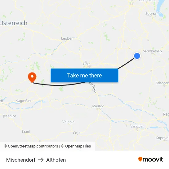 Mischendorf to Althofen map
