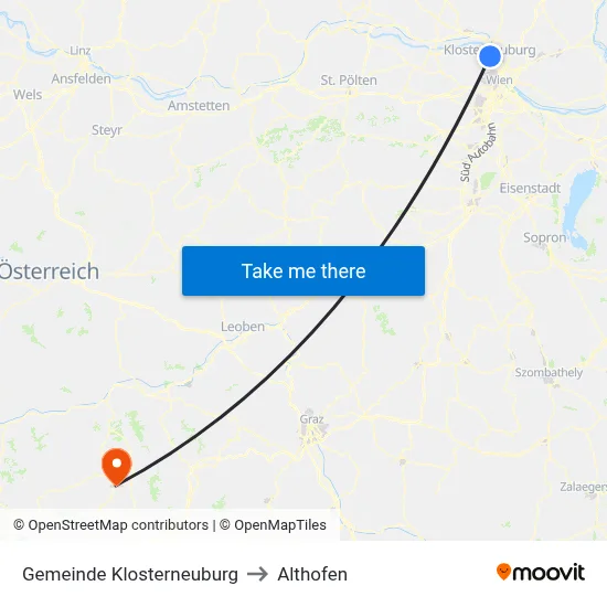 Gemeinde Klosterneuburg to Althofen map