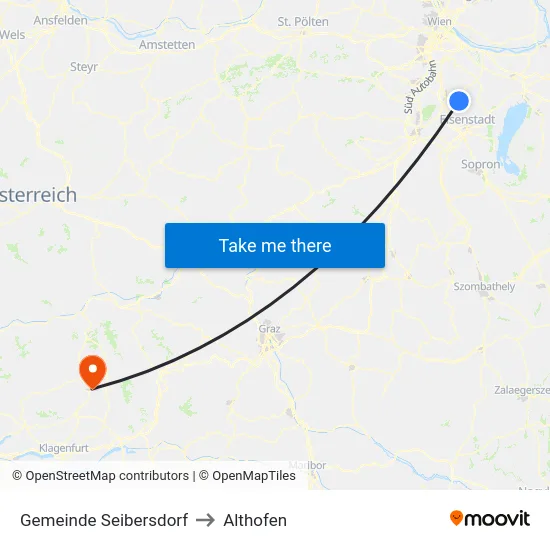 Gemeinde Seibersdorf to Althofen map