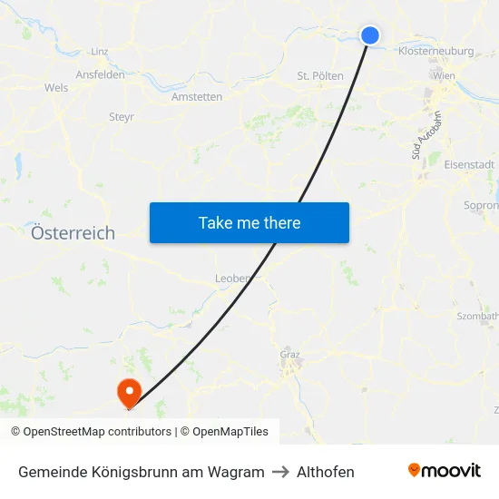 Gemeinde Königsbrunn am Wagram to Althofen map