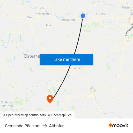 Gemeinde Pöchlarn to Althofen map