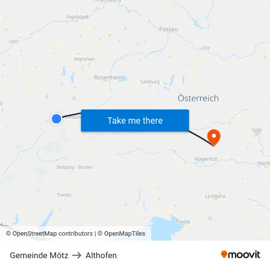 Gemeinde Mötz to Althofen map