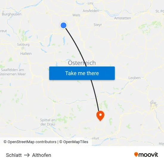 Schlatt to Althofen map