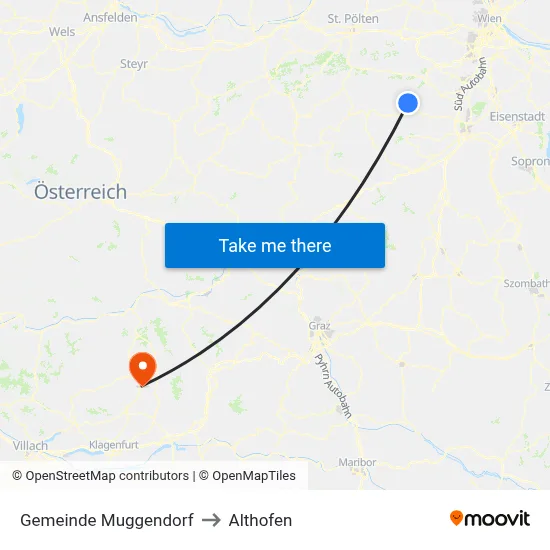 Gemeinde Muggendorf to Althofen map