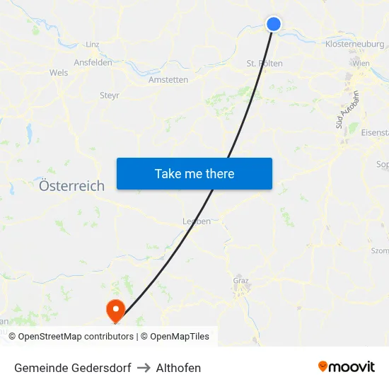 Gemeinde Gedersdorf to Althofen map