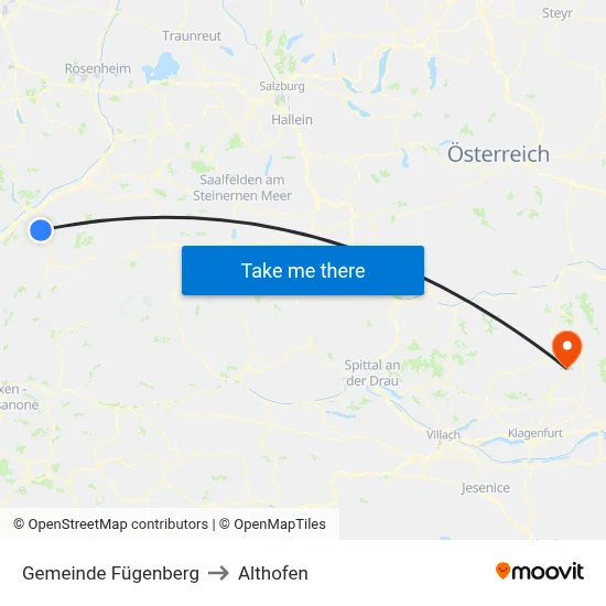 Gemeinde Fügenberg to Althofen map