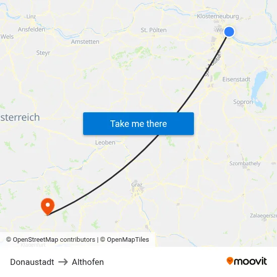 Donaustadt to Althofen map