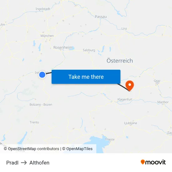 Pradl to Althofen map