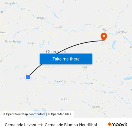 Gemeinde Lavant to Gemeinde Blumau-Neurißhof map