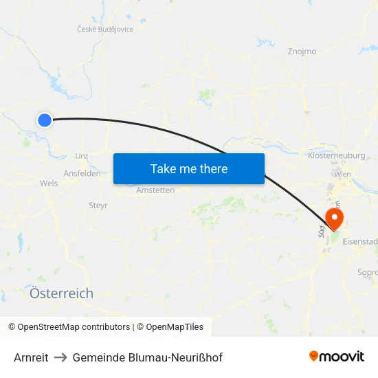 Arnreit to Gemeinde Blumau-Neurißhof map