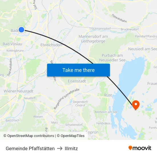 Gemeinde Pfaffstätten to Illmitz map