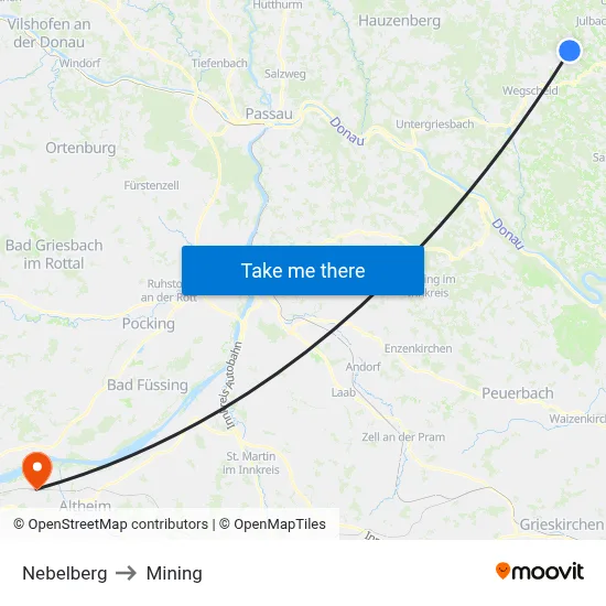 Nebelberg to Mining map