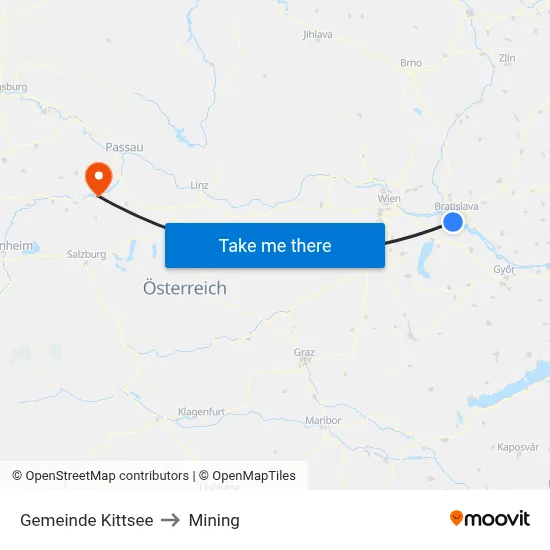 Gemeinde Kittsee to Mining map