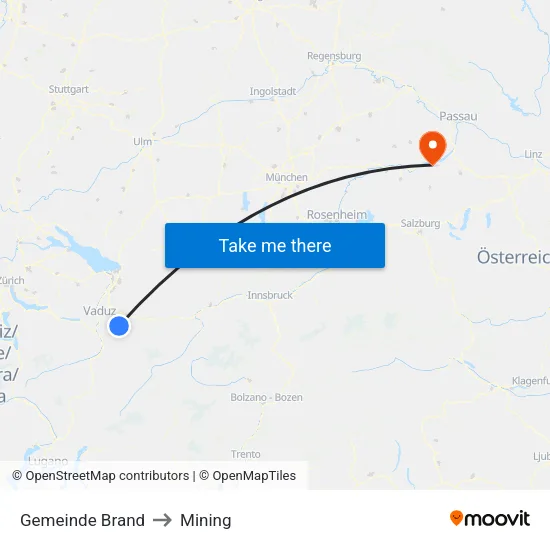 Gemeinde Brand to Mining map