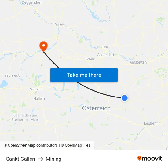 Sankt Gallen to Mining map