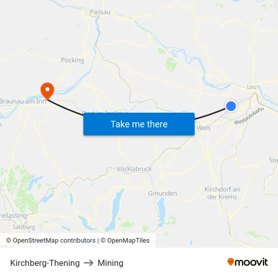 Kirchberg-Thening to Mining map