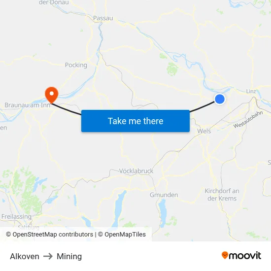 Alkoven to Mining map