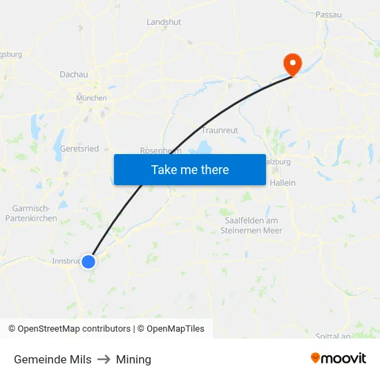 Gemeinde Mils to Mining map