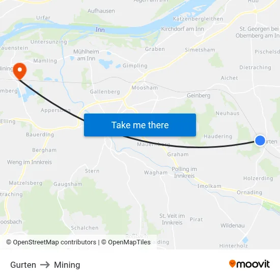 Gurten to Mining map