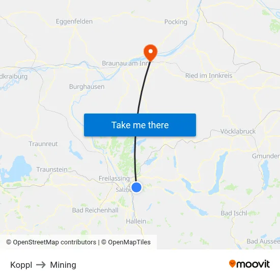 Koppl to Mining map