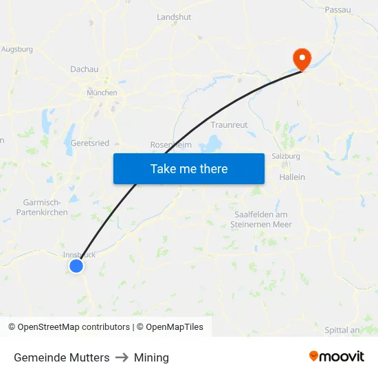 Gemeinde Mutters to Mining map
