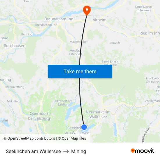 Seekirchen am Wallersee to Mining map