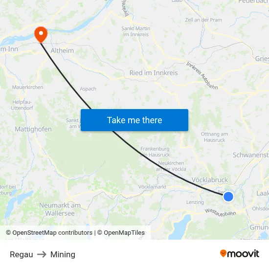 Regau to Mining map