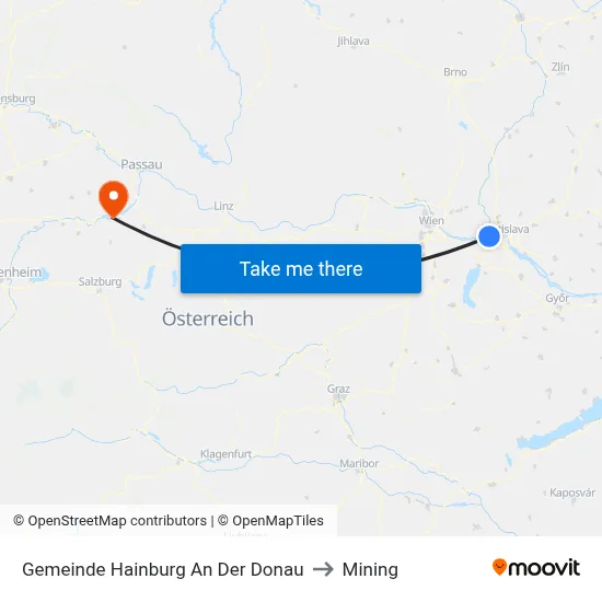 Gemeinde Hainburg An Der Donau to Mining map