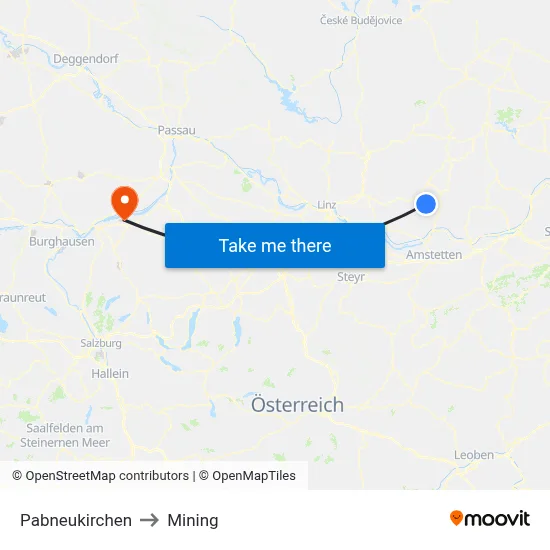 Pabneukirchen to Mining map