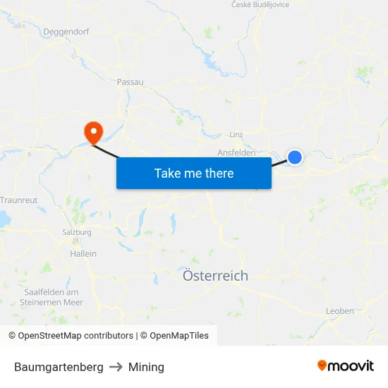 Baumgartenberg to Mining map