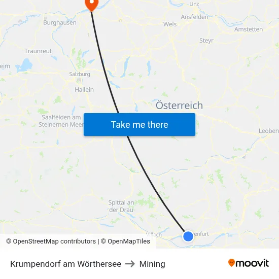 Krumpendorf am Wörthersee to Mining map