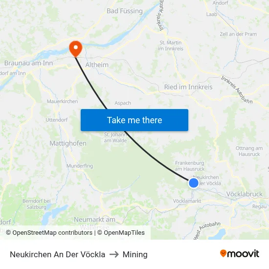 Neukirchen An Der Vöckla to Mining map