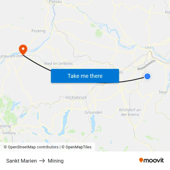 Sankt Marien to Mining map