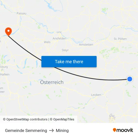 Gemeinde Semmering to Mining map