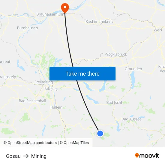 Gosau to Mining map