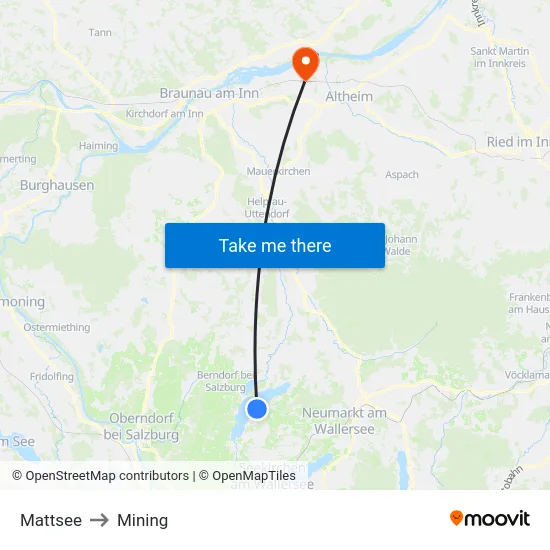 Mattsee to Mining map
