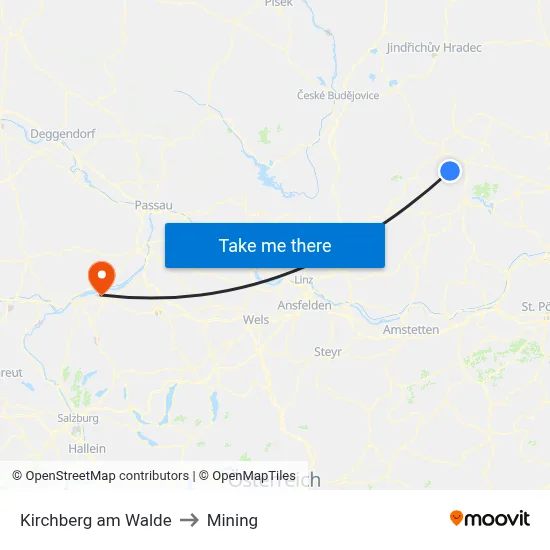 Kirchberg am Walde to Mining map