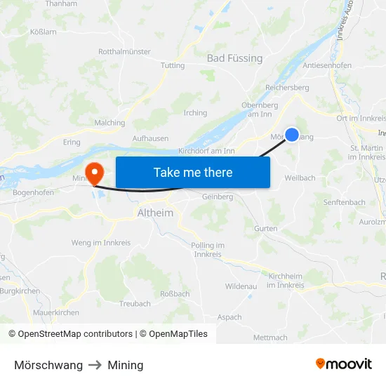 Mörschwang to Mining map