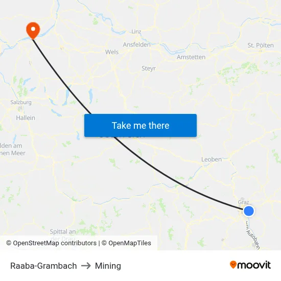 Raaba-Grambach to Mining map