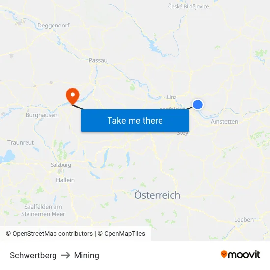 Schwertberg to Mining map