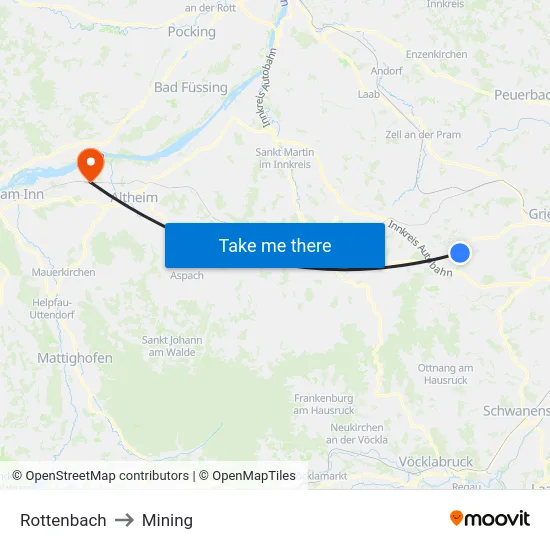 Rottenbach to Mining map