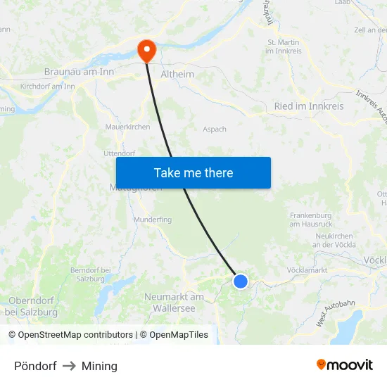 Pöndorf to Mining map