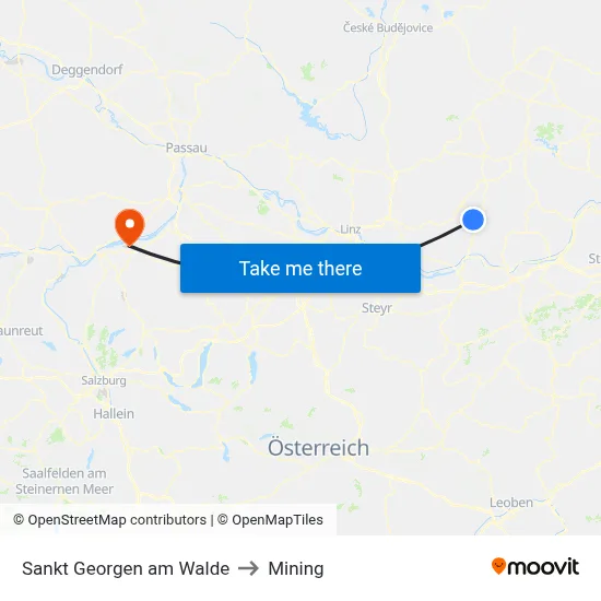 Sankt Georgen am Walde to Mining map