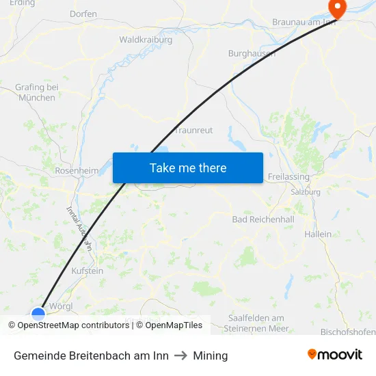 Gemeinde Breitenbach am Inn to Mining map