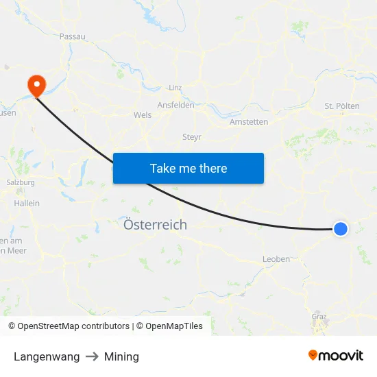 Langenwang to Mining map