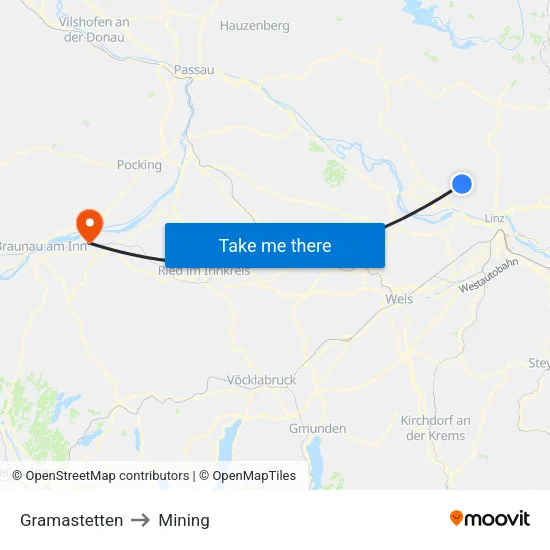 Gramastetten to Mining map