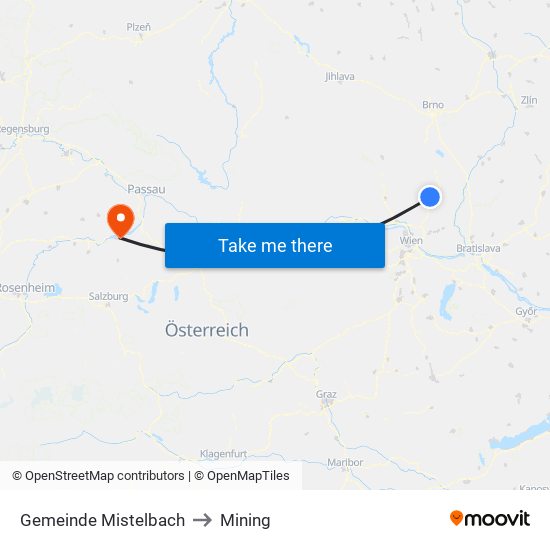 Gemeinde Mistelbach to Mining map