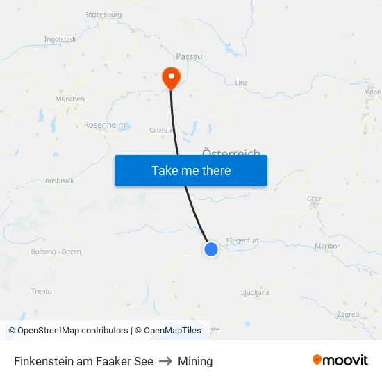 Finkenstein am Faaker See to Mining map