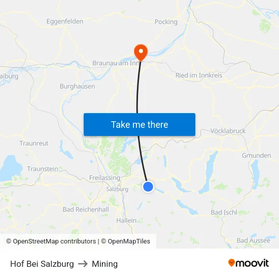 Hof Bei Salzburg to Mining map