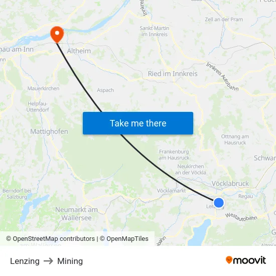 Lenzing to Mining map
